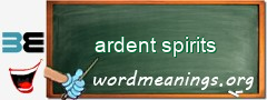 WordMeaning blackboard for ardent spirits